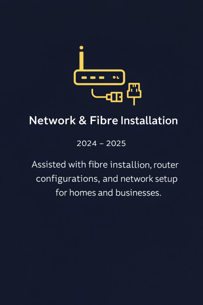network & fibre installation card